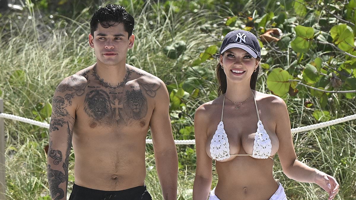 Ryan Garcia is spotted hand-in-hand with bikini-clad model Grace Boor in Miami… days after troubled boxing star claimed he was ENGAGED to Australian porn star Savannah Bond